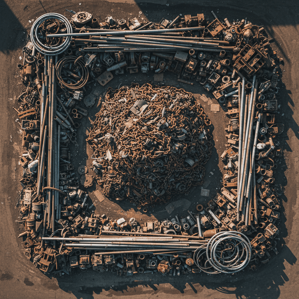 Mixed heavy scrap materials yard