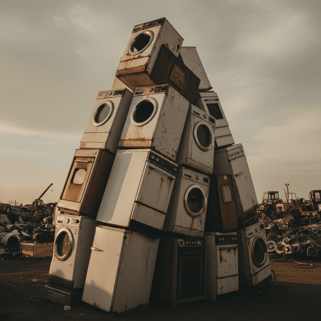 Old appliances ready for removal